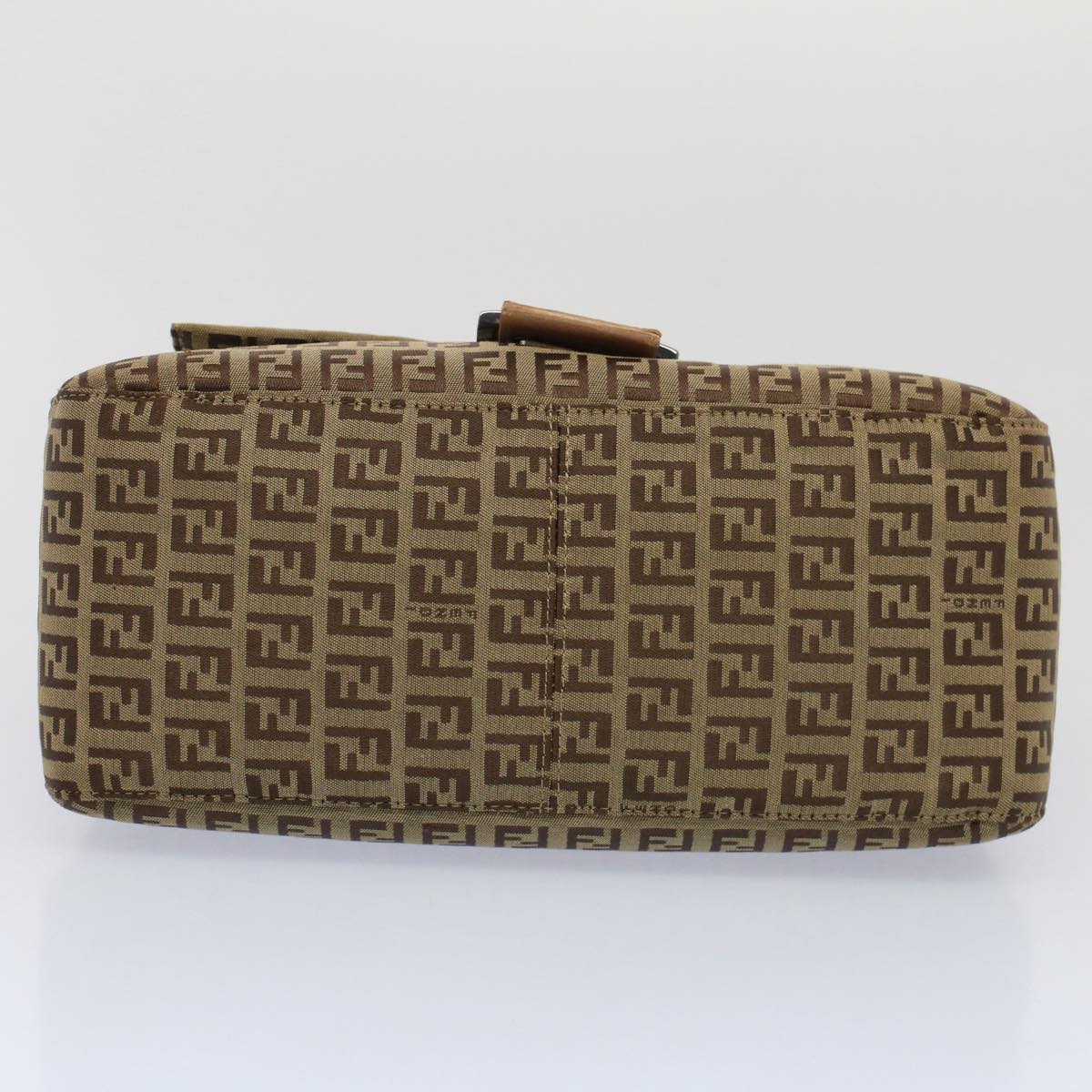 FENDI Zucchino Canvas Mamma Baguette Shoulder Bag Beige yk8498