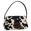 FENDI Cow Pattern Mini Mamma Baguette Bag Harako leather Black White yk8500