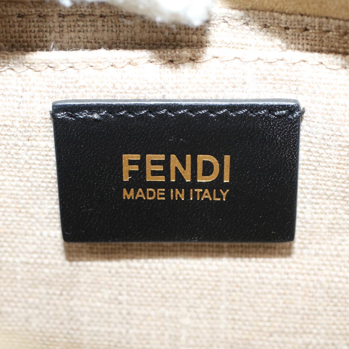 FENDI Cow Pattern Mini Mamma Baguette Bag Harako leather Black White yk8500