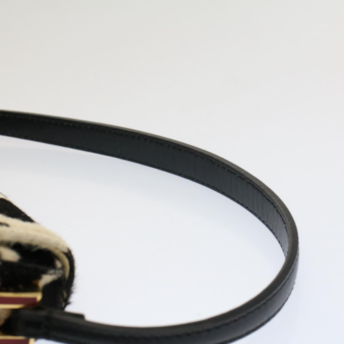 FENDI Cow Pattern Mini Mamma Baguette Bag Harako leather Black White yk8500