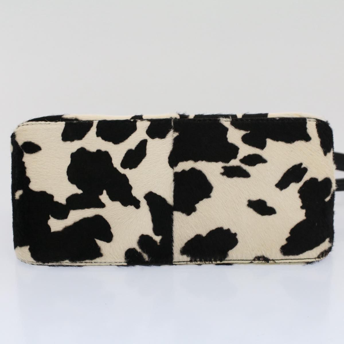 FENDI Cow Pattern Mini Mamma Baguette Bag Harako leather Black White yk8500