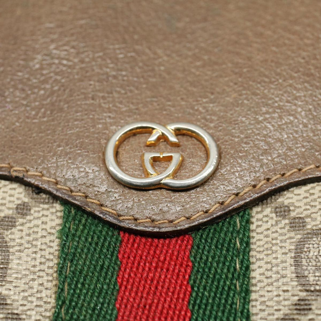 GUCCI GG Canvas Web Sherry Line Shoulder Bag Beige Green Red yk8510