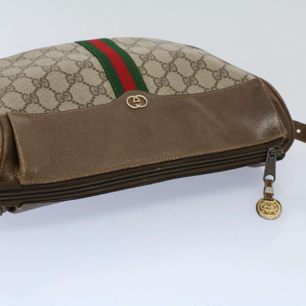 GUCCI GG Canvas Web Sherry Line Shoulder Bag Beige Green Red yk8510