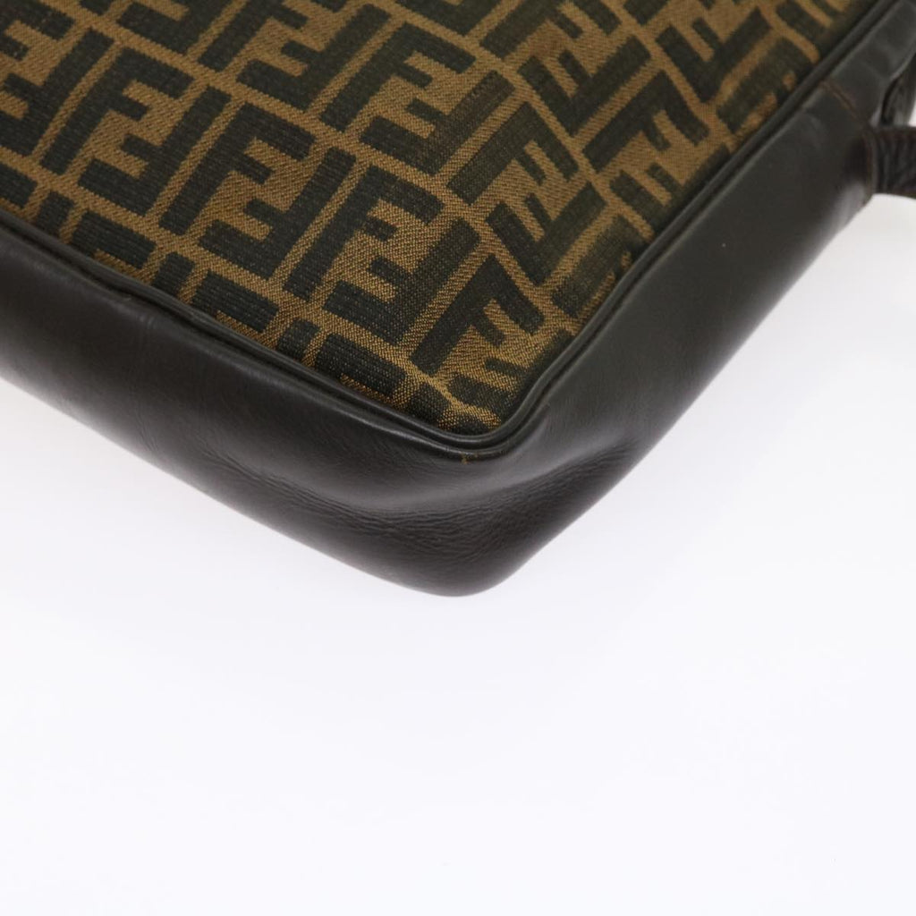 FENDI Zucca Canvas Shoulder Bag Vintage Brown yk8520