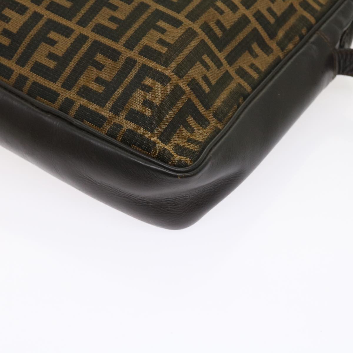 FENDI Zucca Canvas Shoulder Bag Vintage Brown yk8520