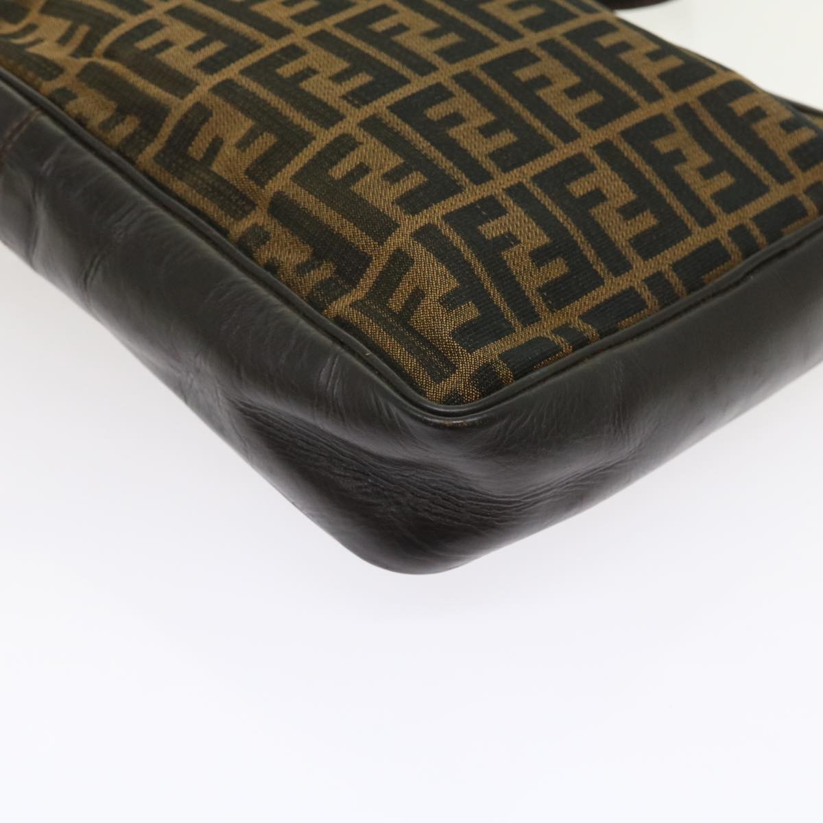 FENDI Zucca Canvas Shoulder Bag Vintage Brown yk8520