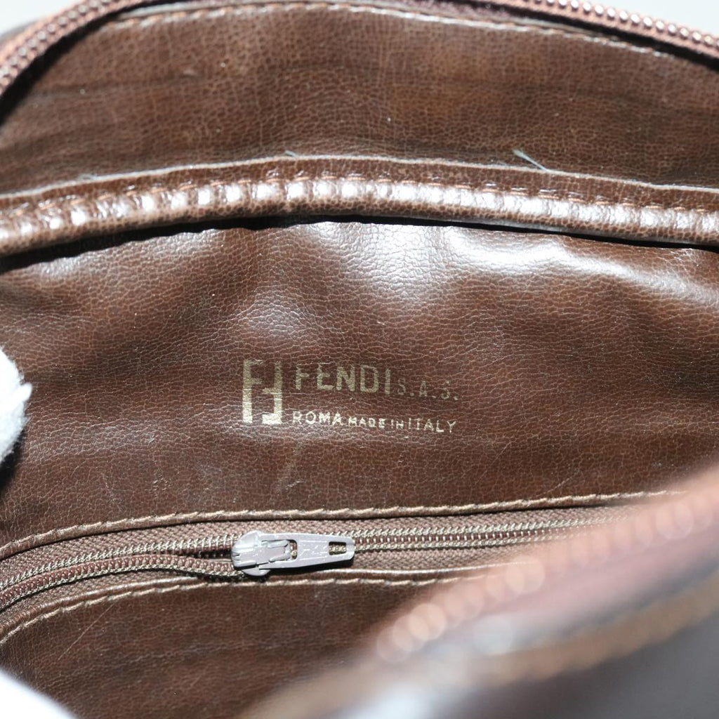 FENDI Zucca Canvas Shoulder Bag Vintage Brown yk8520