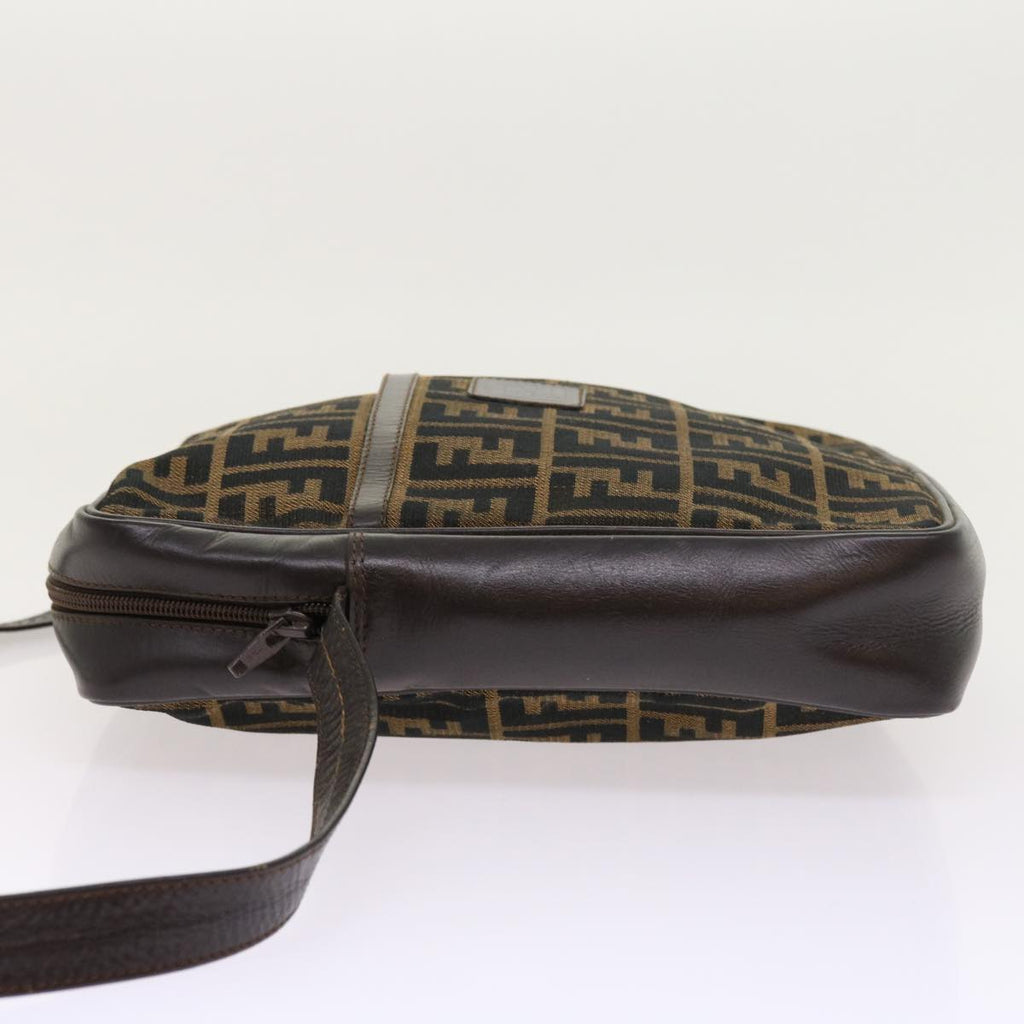 FENDI Zucca Canvas Shoulder Bag Vintage Brown yk8520