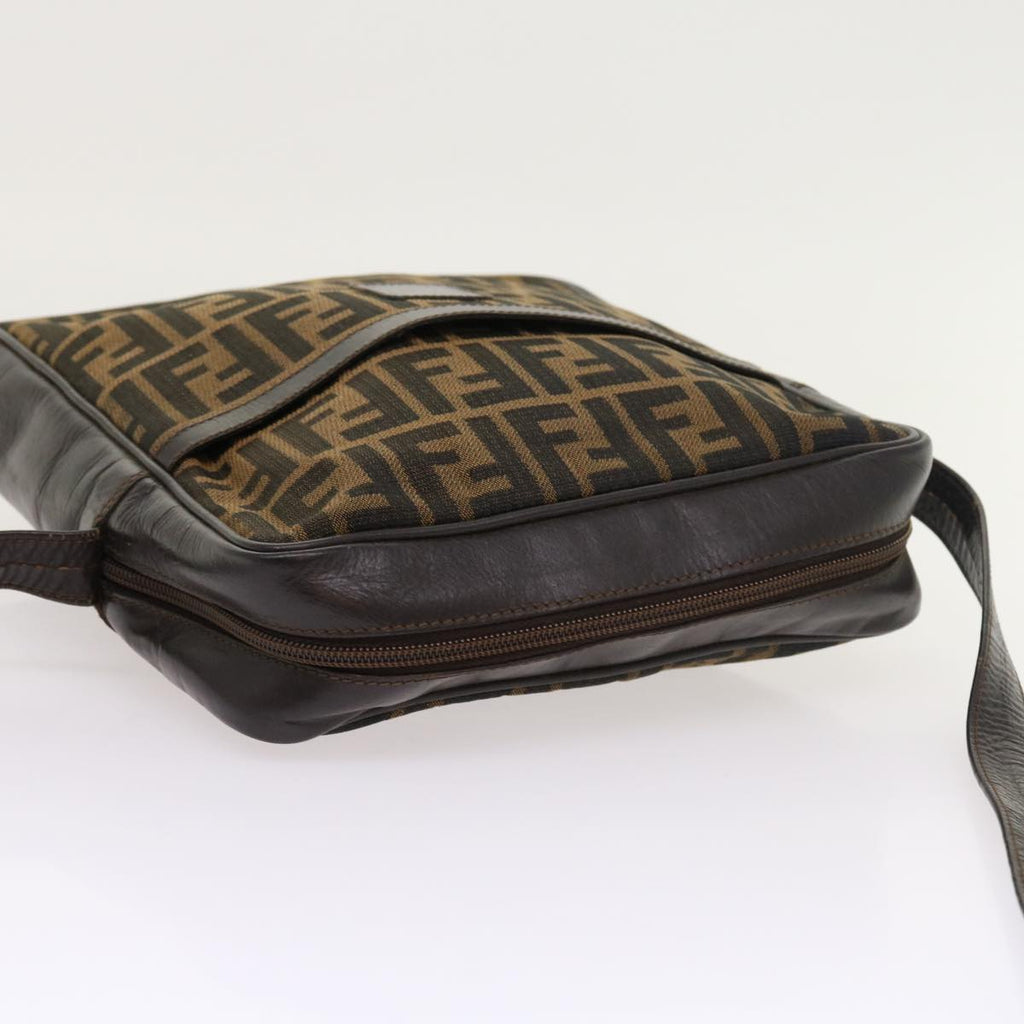 FENDI Zucca Canvas Shoulder Bag Vintage Brown yk8520