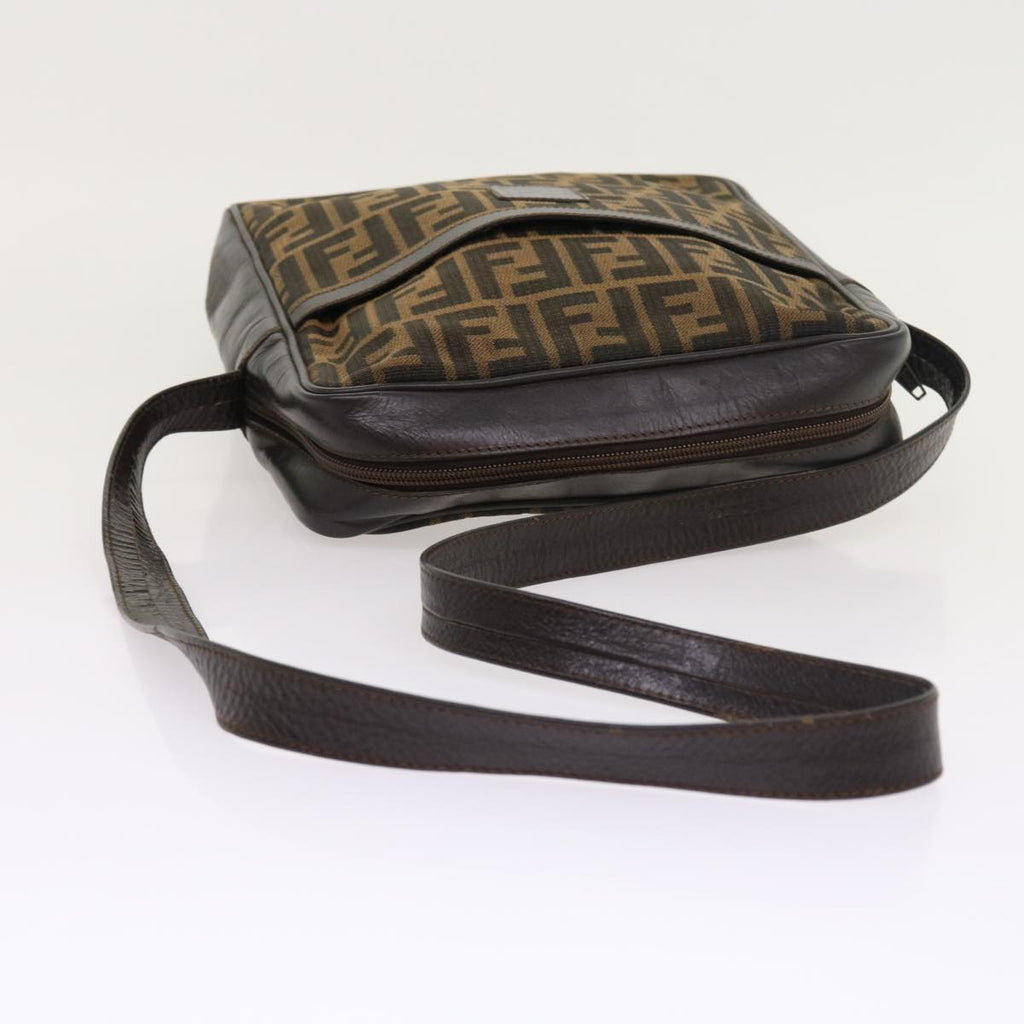 FENDI Zucca Canvas Shoulder Bag Vintage Brown yk8520