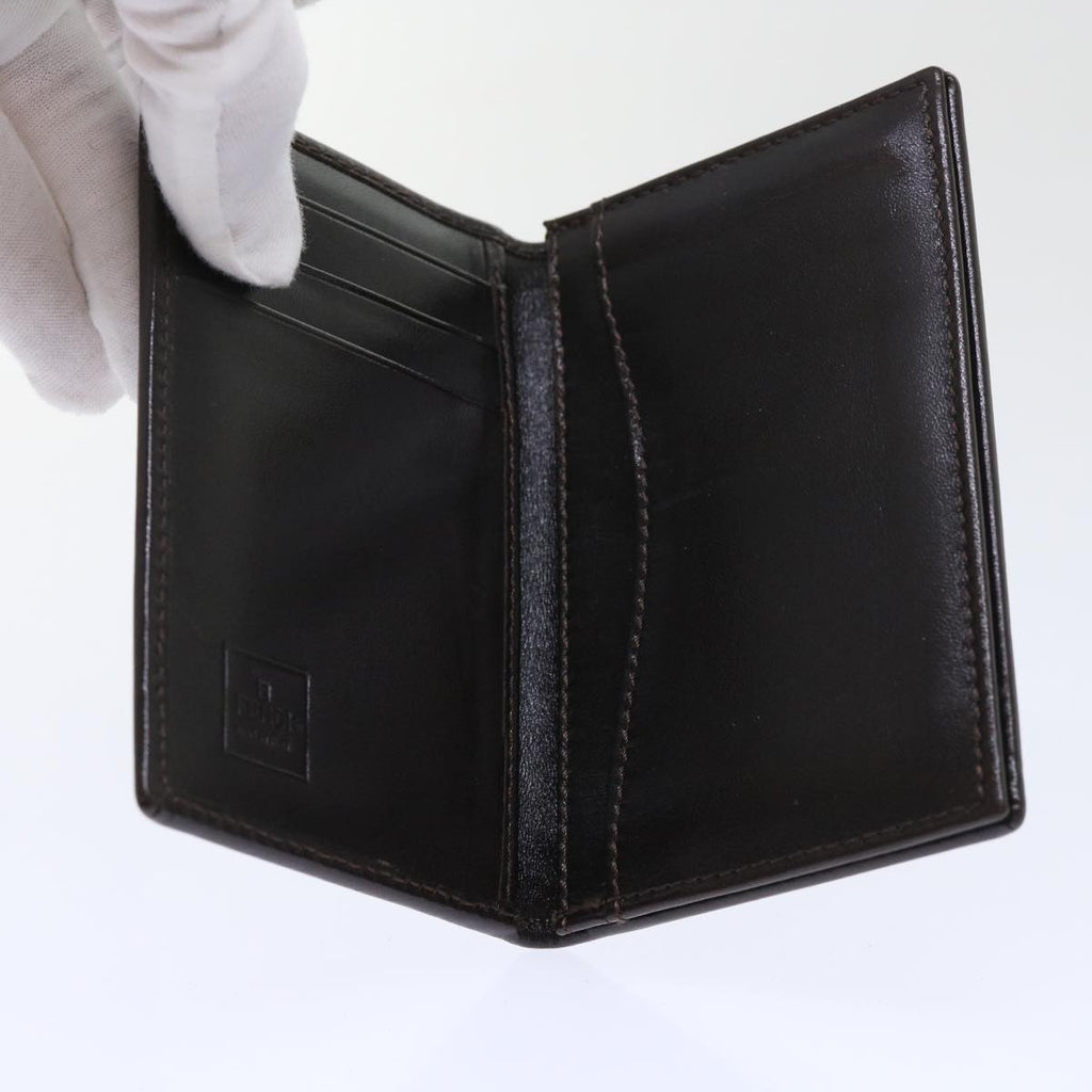 FENDI Zucca Canvas Card Case Black Brown yk8552