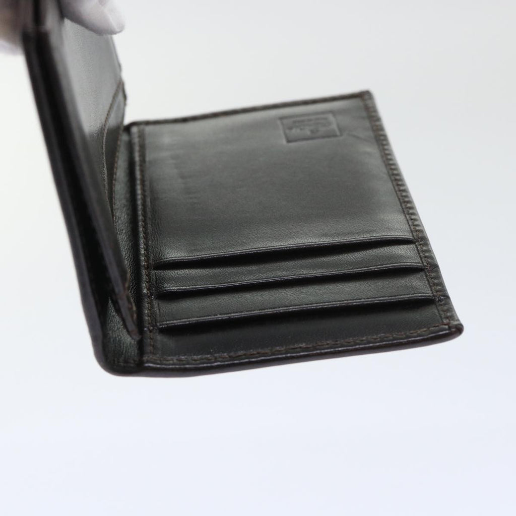 FENDI Zucca Canvas Card Case Black Brown yk8552