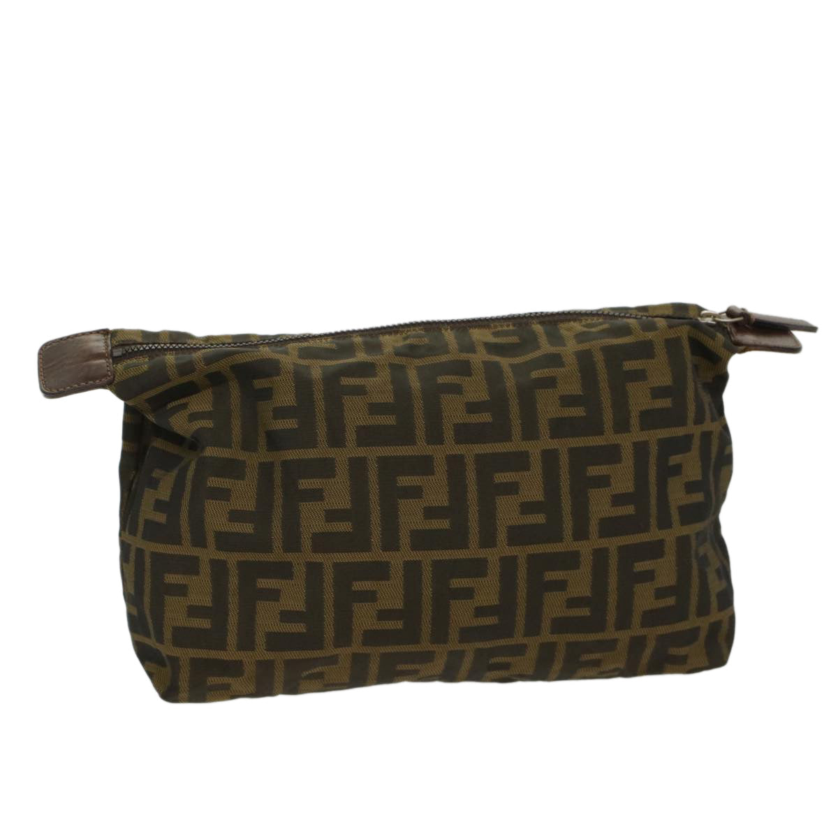 FENDI Zucca Canvas Pouch Black Brown yk8572