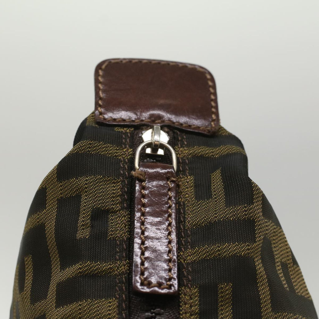 FENDI Zucca Canvas Pouch Black Brown yk8572