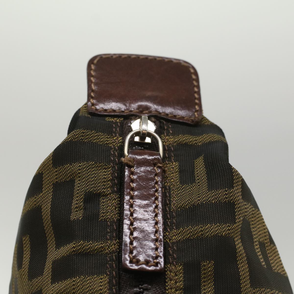 FENDI Zucca Canvas Pouch Black Brown yk8572