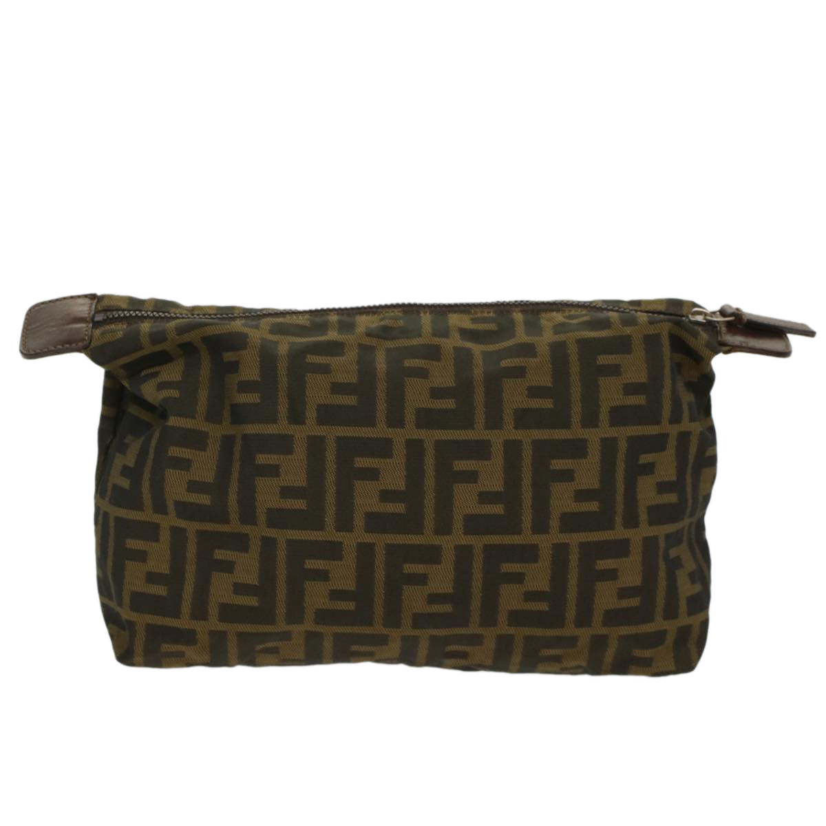 FENDI Zucca Canvas Pouch Black Brown yk8572