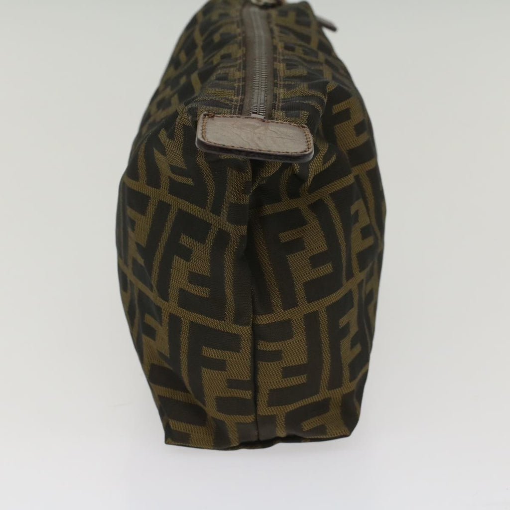 FENDI Zucca Canvas Pouch Black Brown yk8572