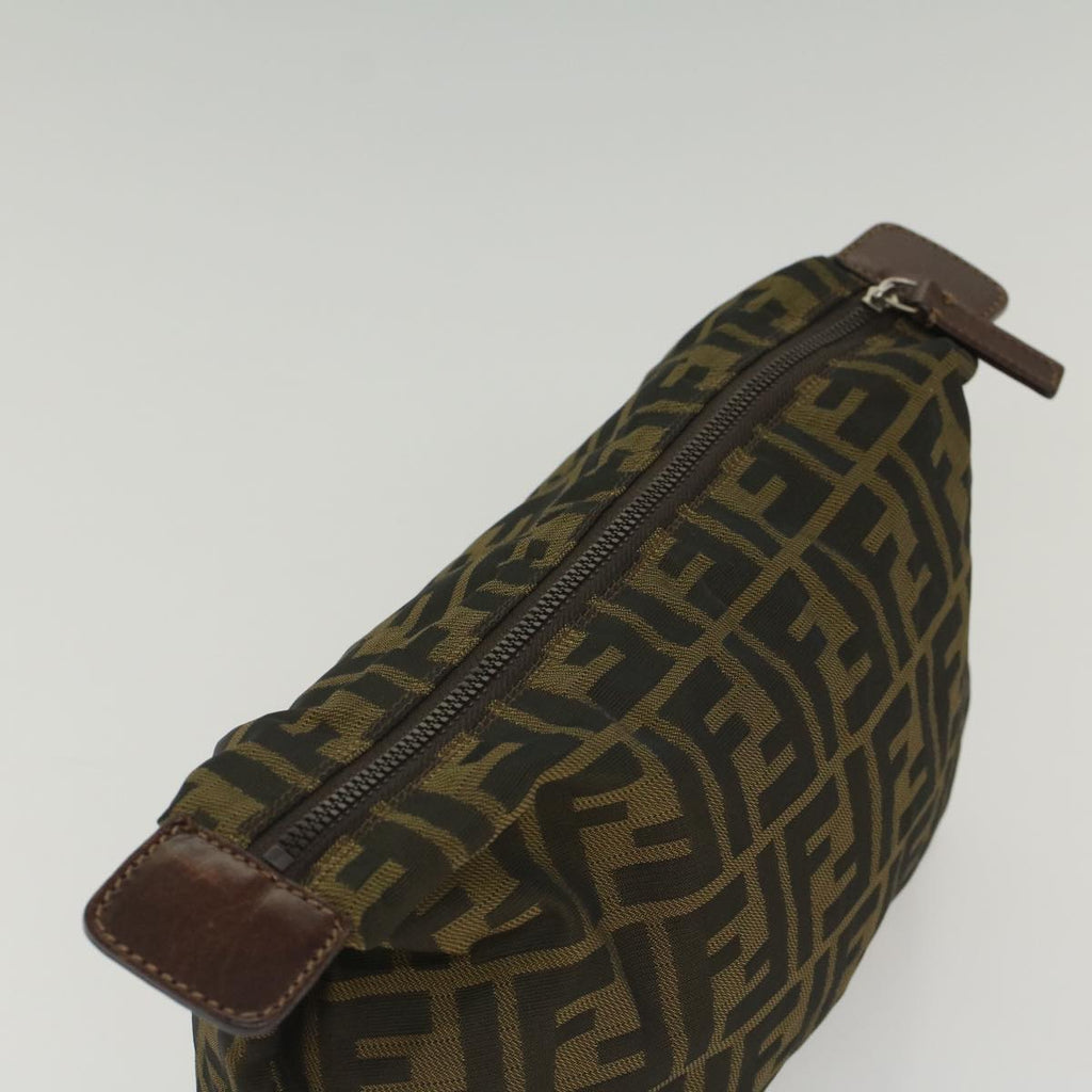 FENDI Zucca Canvas Pouch Black Brown yk8572