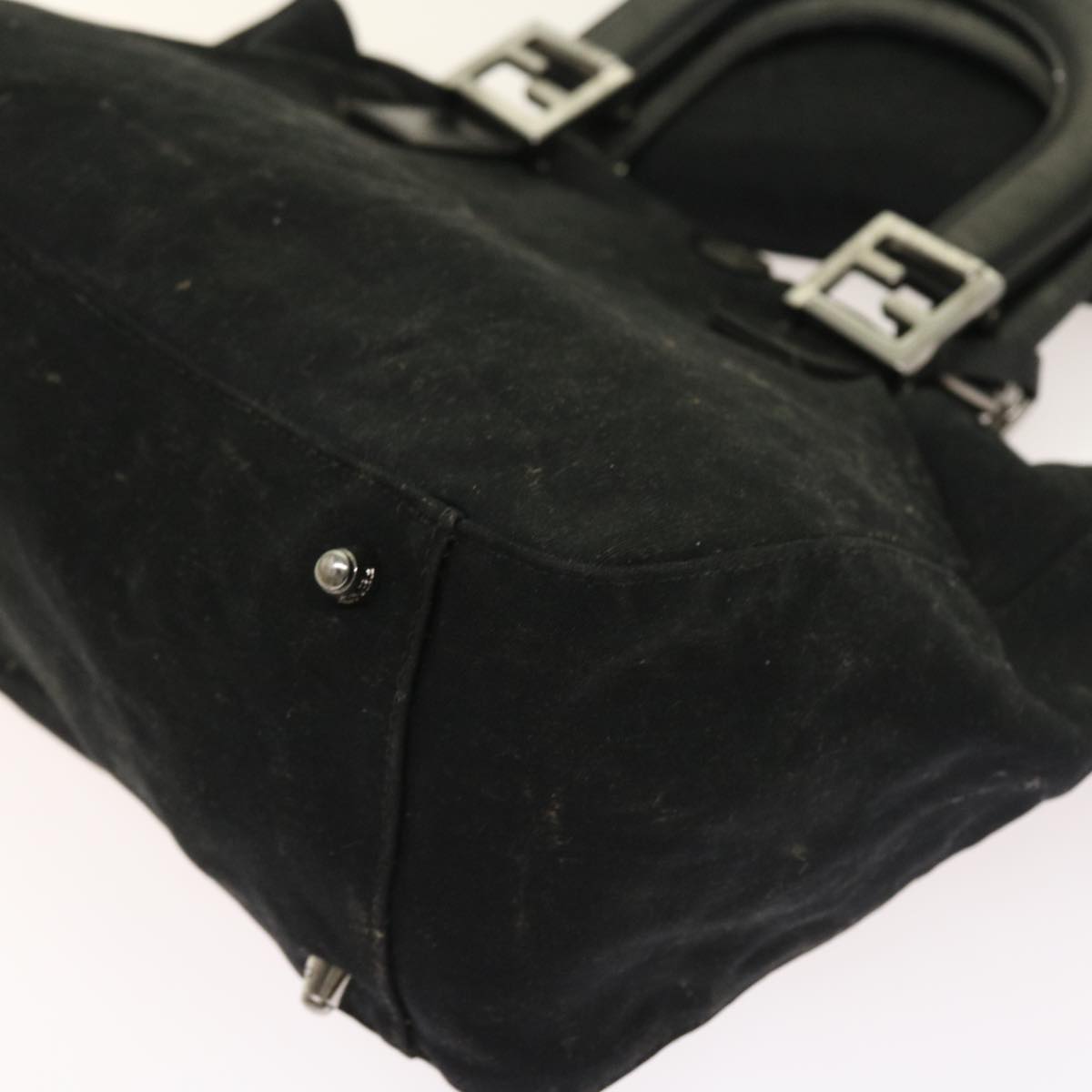 FENDI Hand Bag Nylon Black yk8577