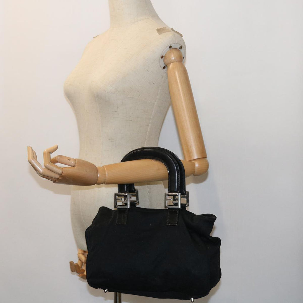 FENDI Hand Bag Nylon Black yk8577