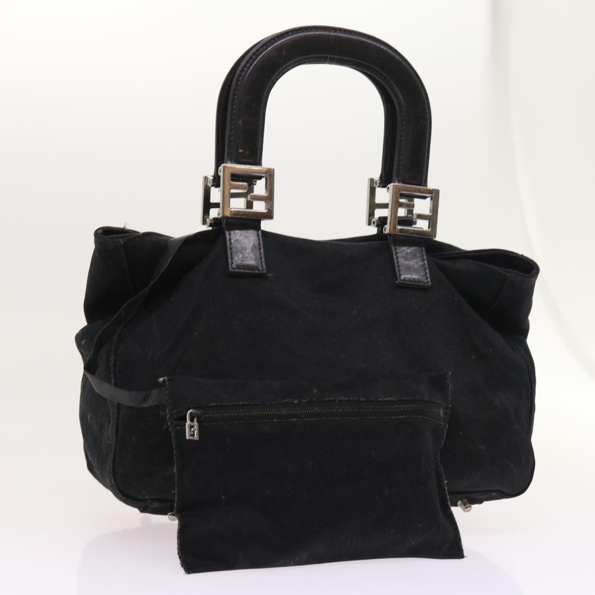 FENDI Hand Bag Nylon Black yk8577