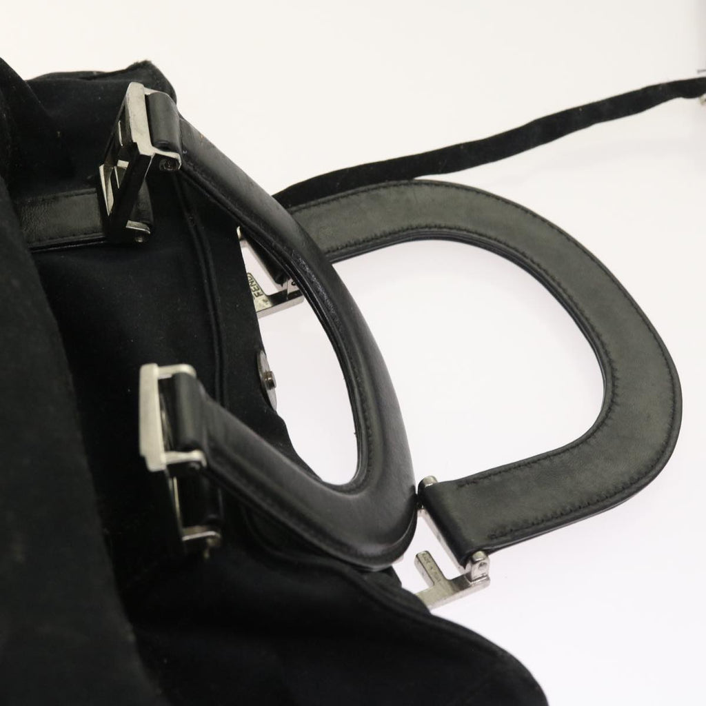FENDI Hand Bag Nylon Black yk8577