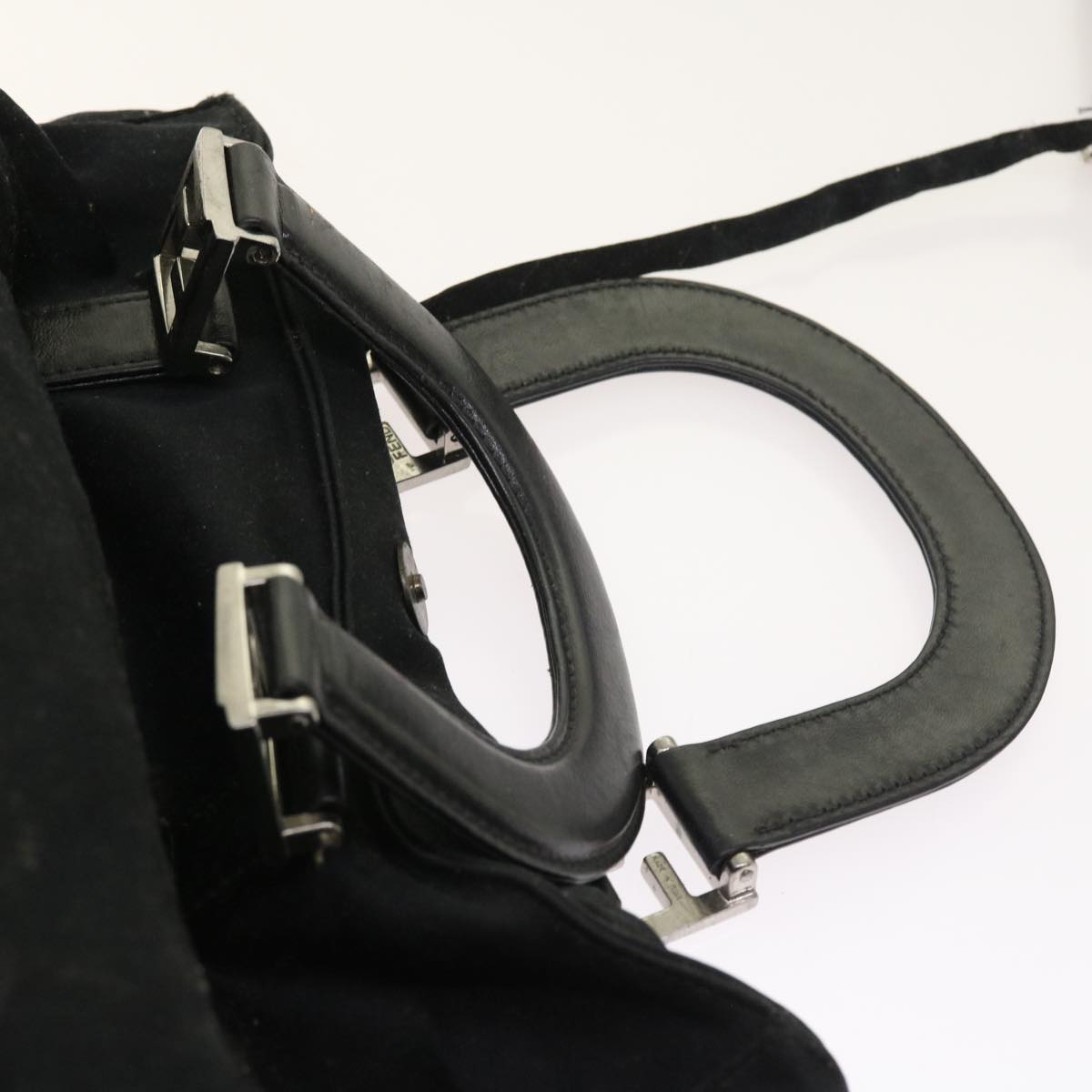 FENDI Hand Bag Nylon Black yk8577