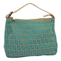 FENDI Zucchino Canvas Hand Bag Blue yk8579