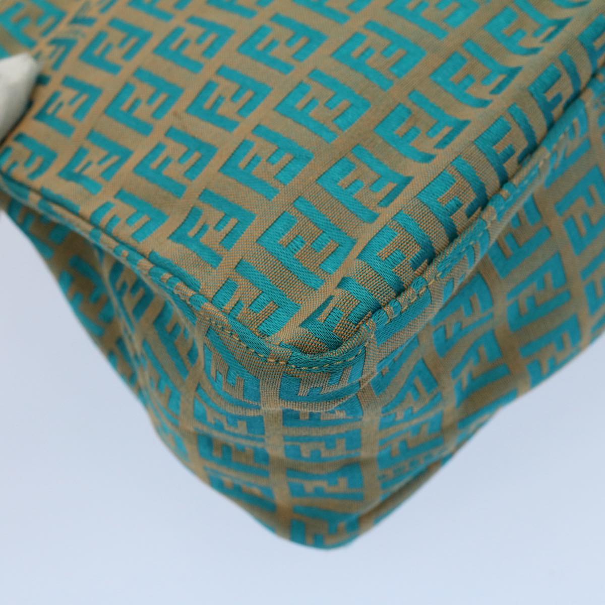 FENDI Zucchino Canvas Hand Bag Blue yk8579