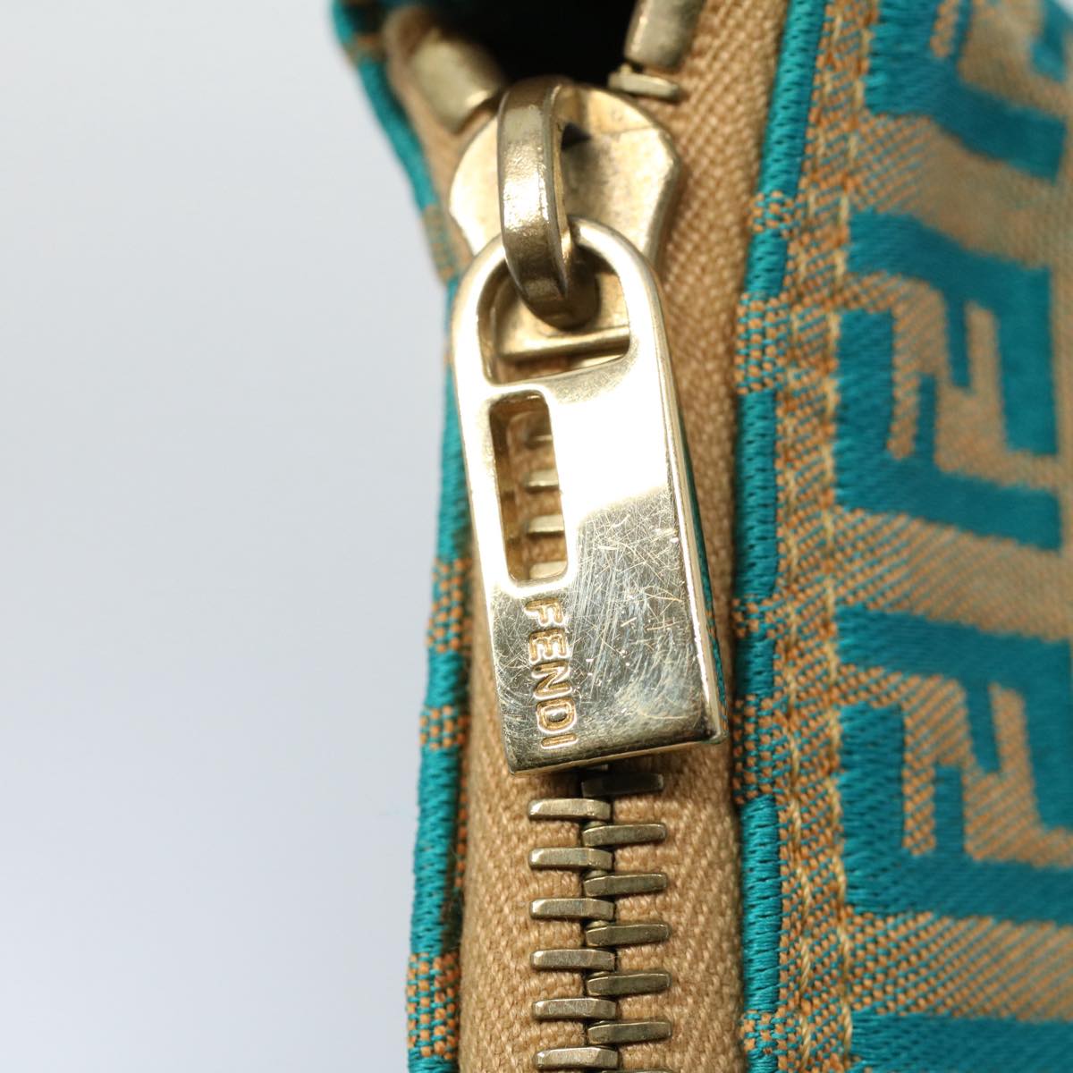 FENDI Zucchino Canvas Hand Bag Blue yk8579
