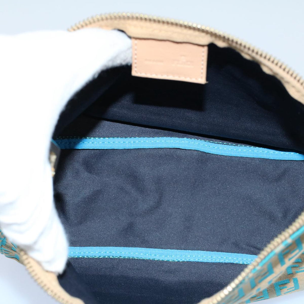 FENDI Zucchino Canvas Hand Bag Blue yk8579