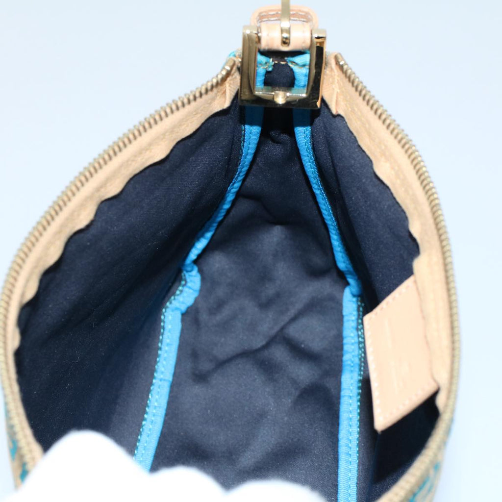 FENDI Zucchino Canvas Hand Bag Blue yk8579