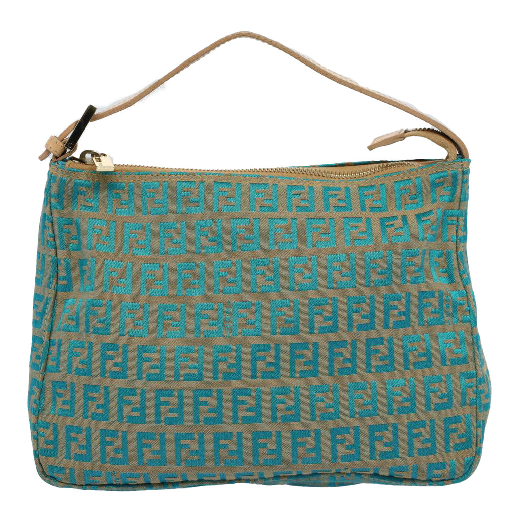 FENDI Zucchino Canvas Hand Bag Blue yk8579