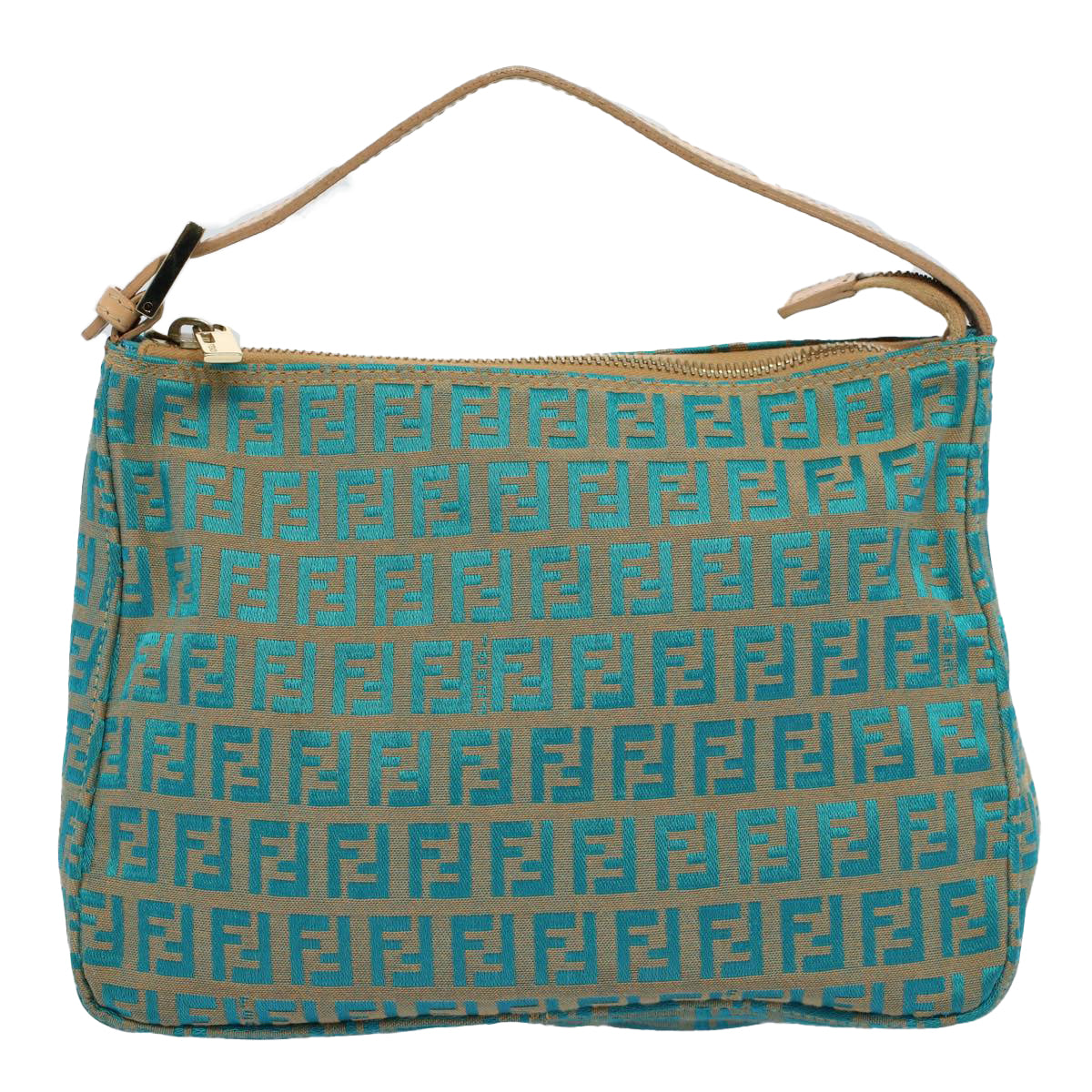 FENDI Zucchino Canvas Hand Bag Blue yk8579