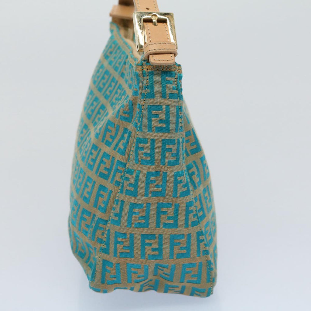 FENDI Zucchino Canvas Hand Bag Blue yk8579