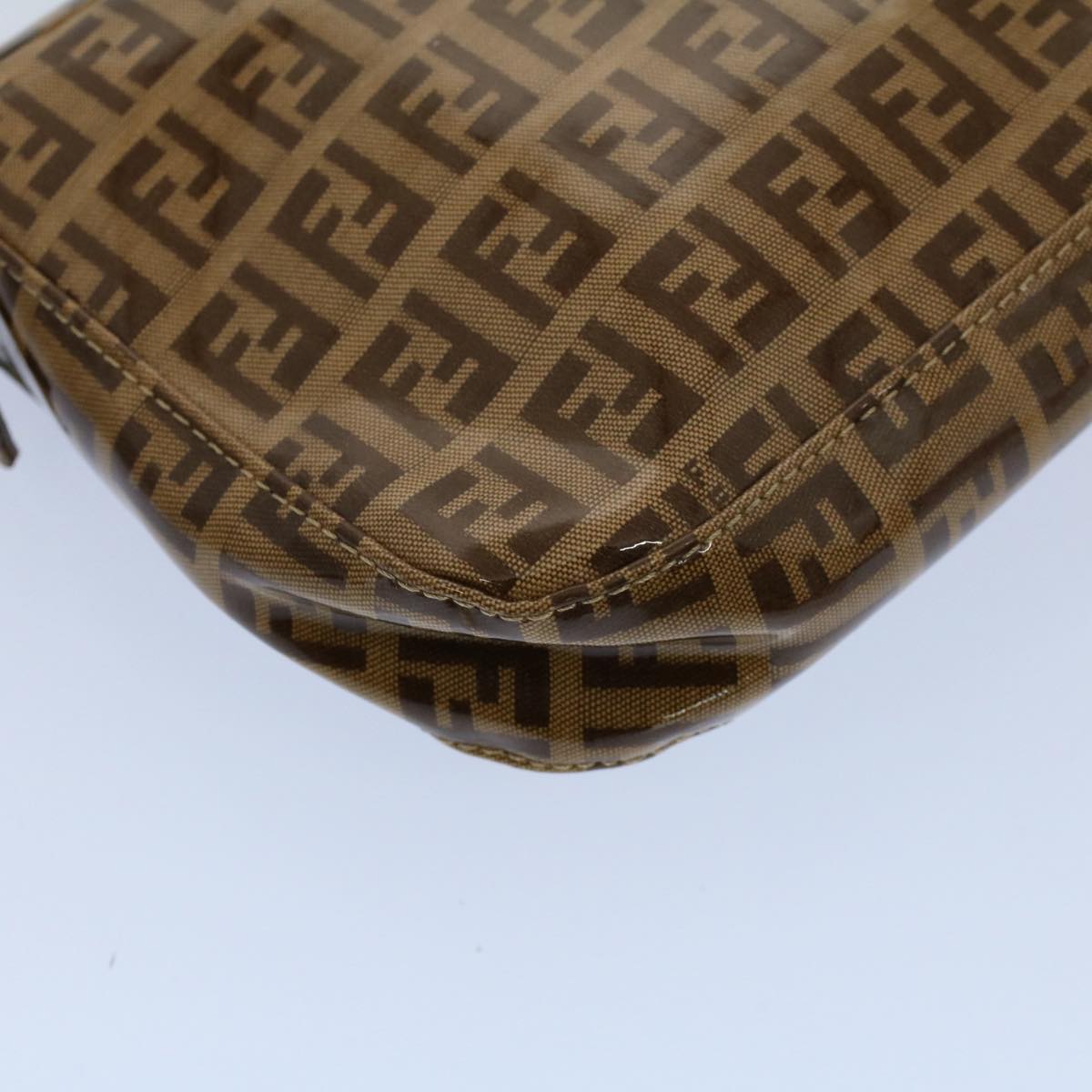 FENDI Zucchino Canvas Mamma Baguette Shoulder Bag Enamel Beige yk8584