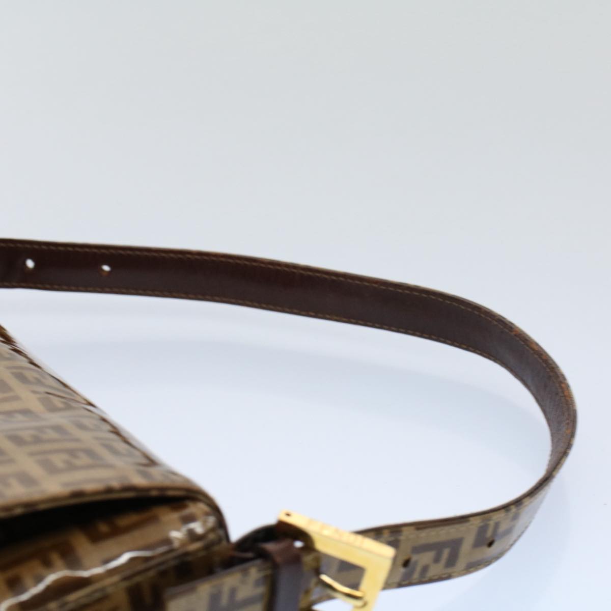 FENDI Zucchino Canvas Mamma Baguette Shoulder Bag Enamel Beige yk8584