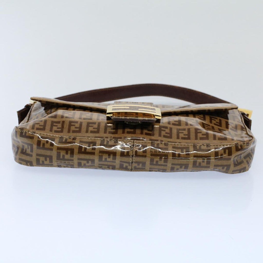 FENDI Zucchino Canvas Mamma Baguette Shoulder Bag Enamel Beige yk8584