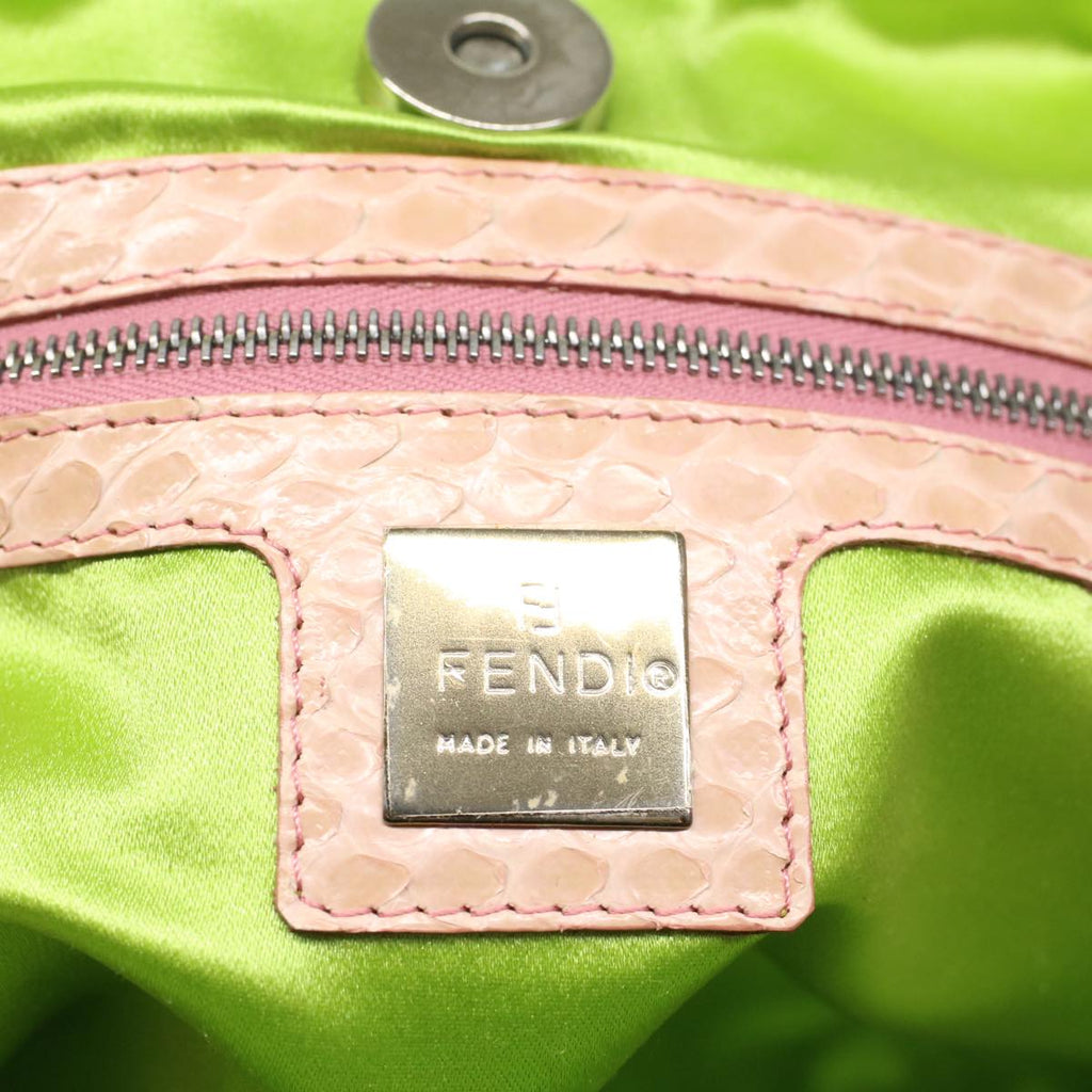 FENDI punching Hand Bag Patent leather Yellow yk8587