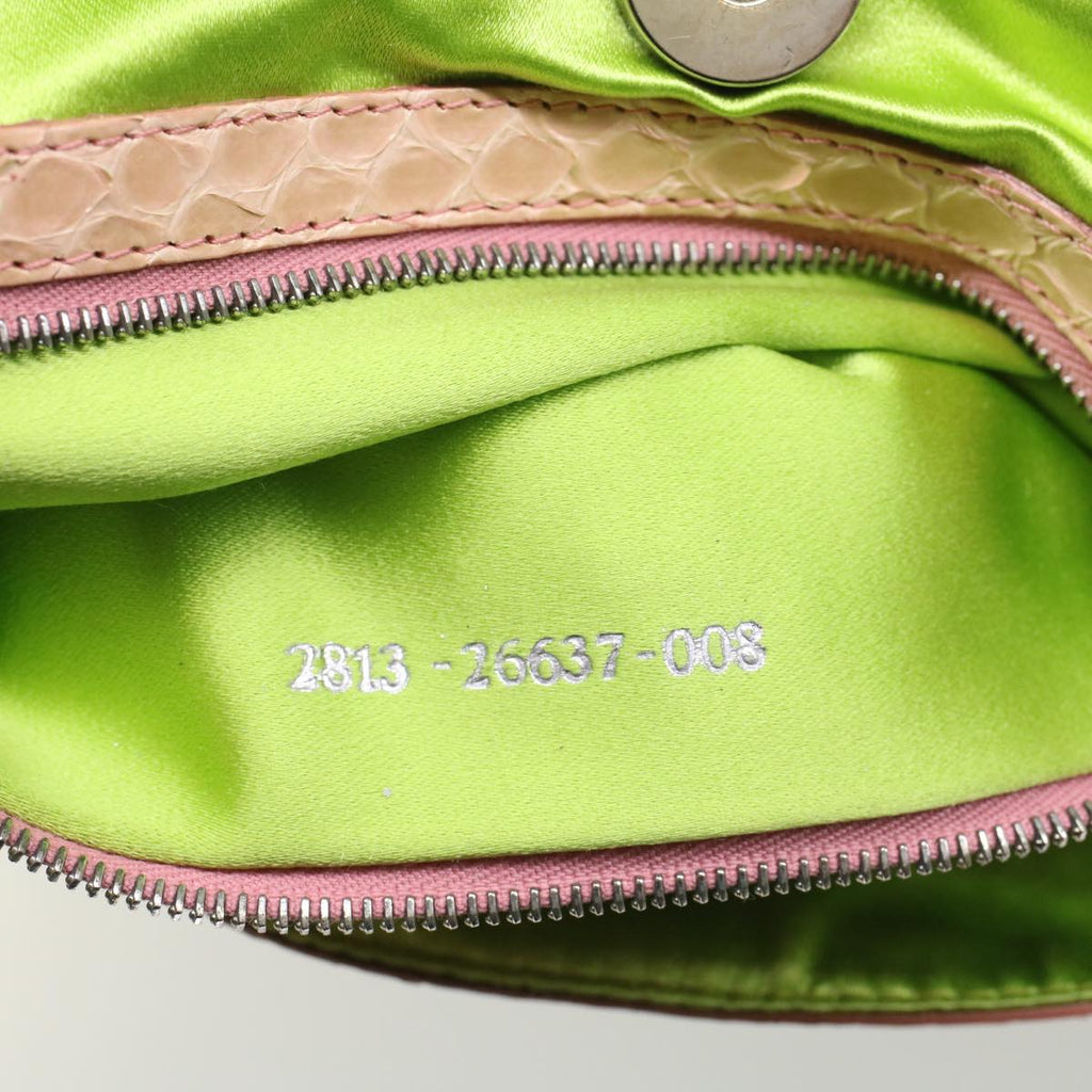 FENDI punching Hand Bag Patent leather Yellow yk8587