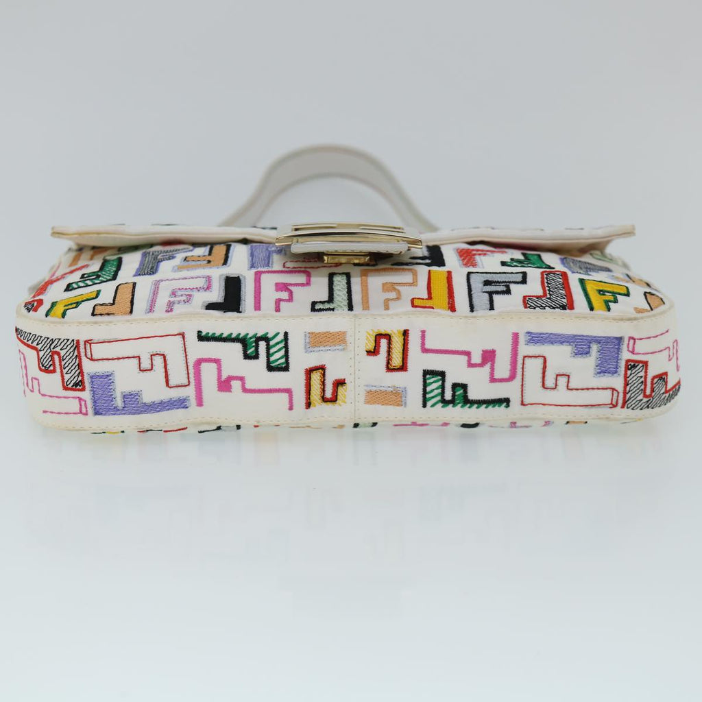 FENDI Zucca Canvas Embroidery Mamma Baguette Bag 2way Multicolor yk8631S