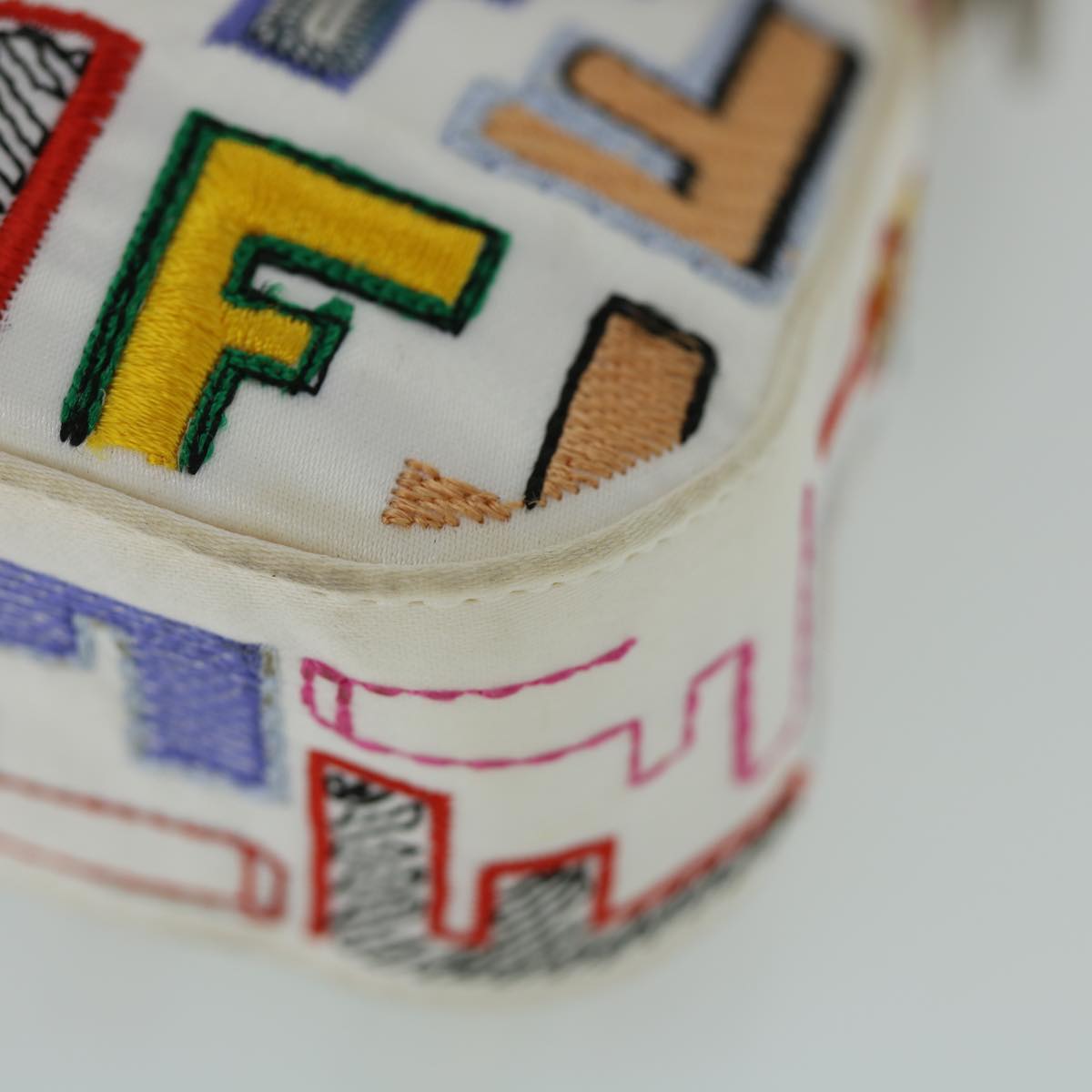 FENDI Zucca Canvas Embroidery Mamma Baguette Bag 2way Multicolor yk8631S