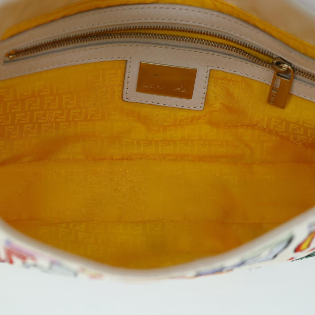 FENDI Zucca Canvas Embroidery Mamma Baguette Bag 2way Multicolor yk8631S