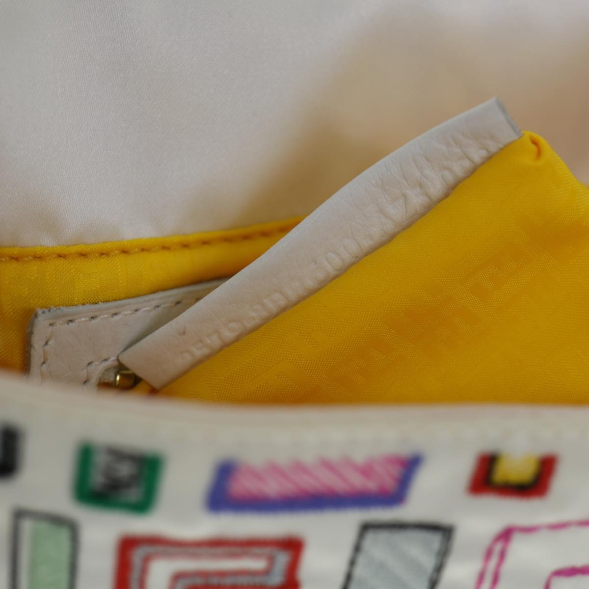 FENDI Zucca Canvas Embroidery Mamma Baguette Bag 2way Multicolor yk8631S