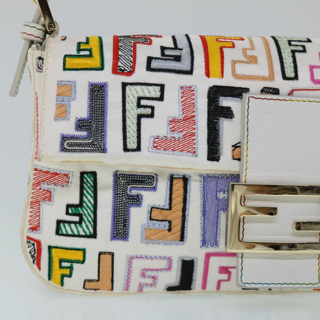 FENDI Zucca Canvas Embroidery Mamma Baguette Bag 2way Multicolor yk8631A