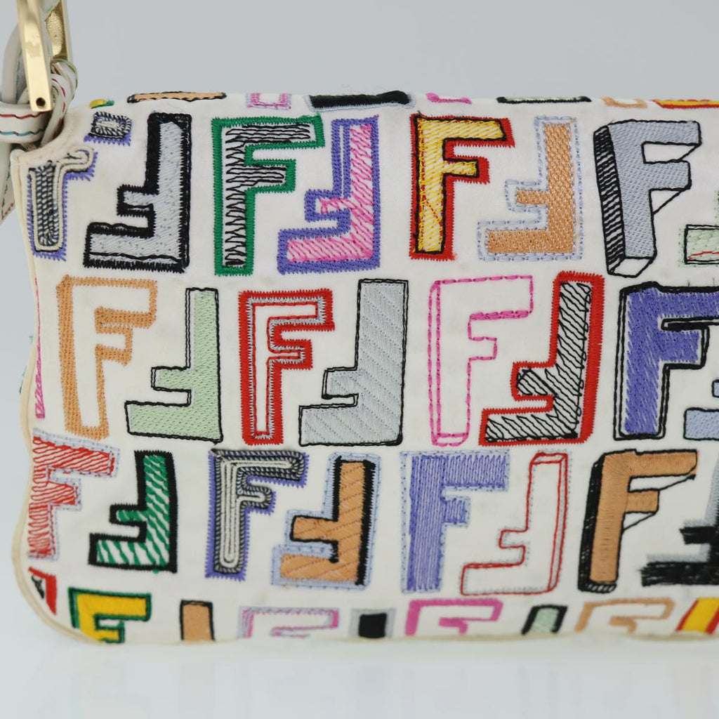 FENDI Zucca Canvas Embroidery Mamma Baguette Bag 2way Multicolor yk8631A