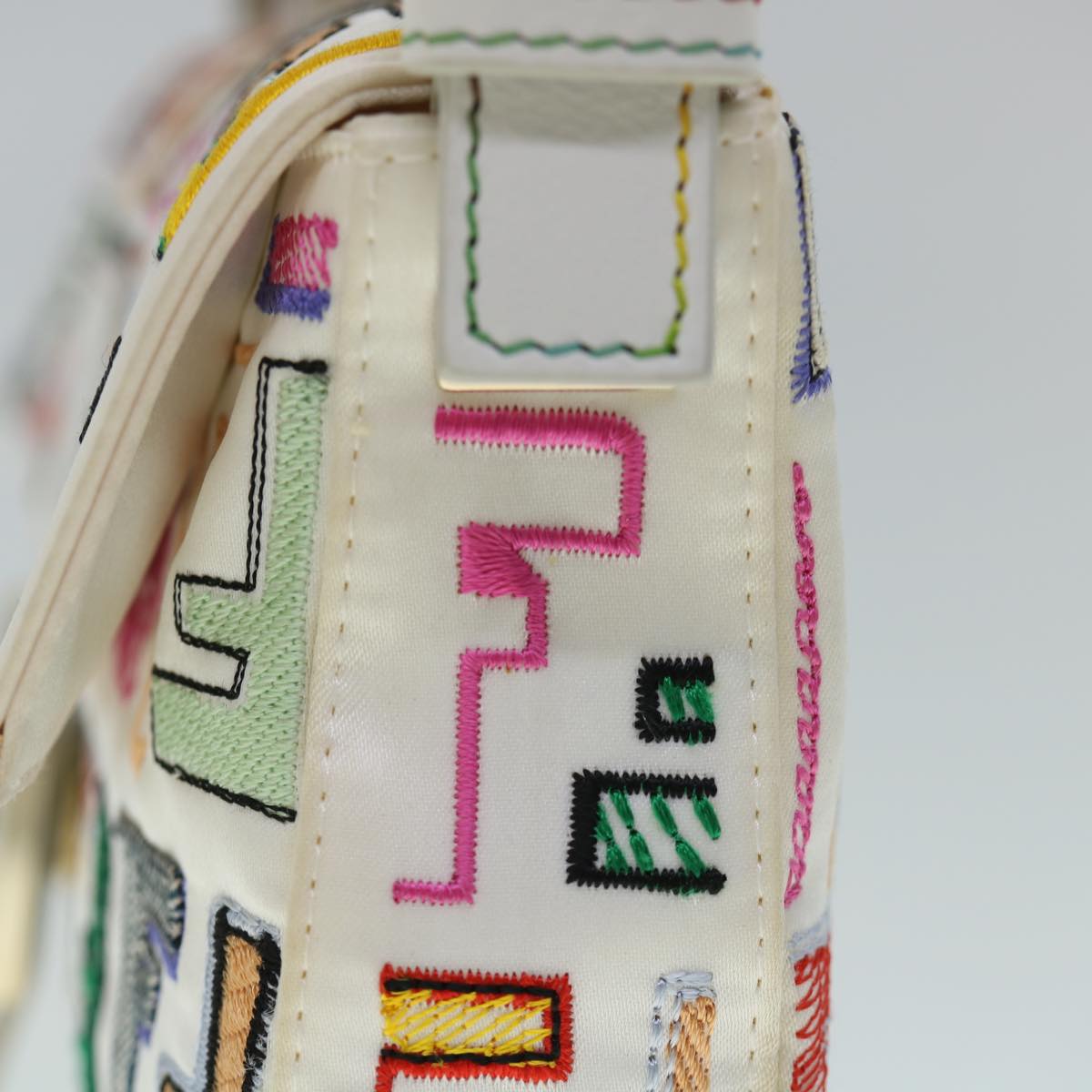 FENDI Zucca Canvas Embroidery Mamma Baguette Bag 2way Multicolor yk8631A