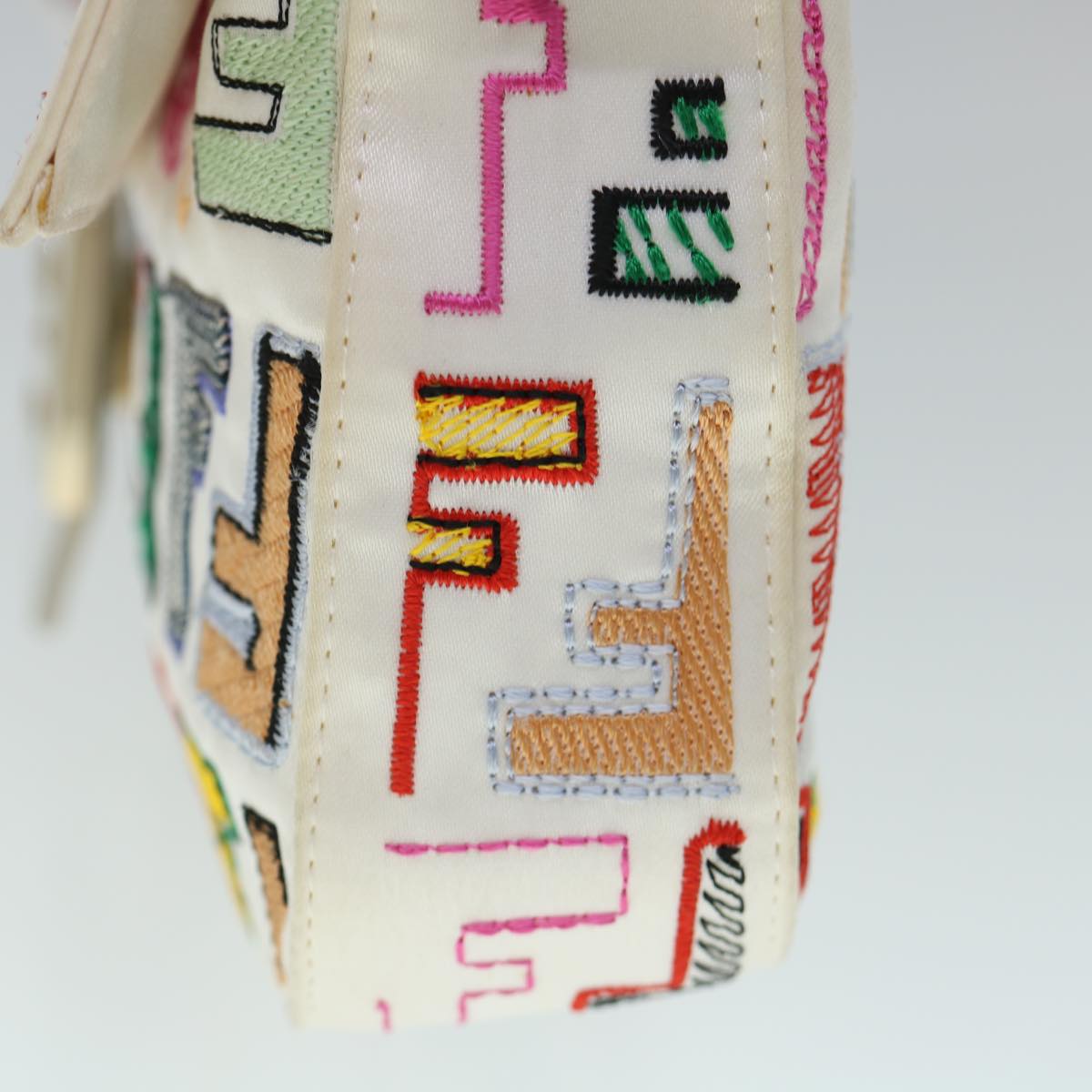 FENDI Zucca Canvas Embroidery Mamma Baguette Bag 2way Multicolor yk8631S