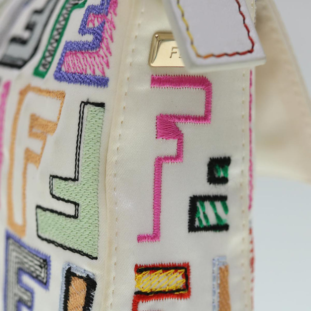 FENDI Zucca Canvas Embroidery Mamma Baguette Bag 2way Multicolor yk8631S