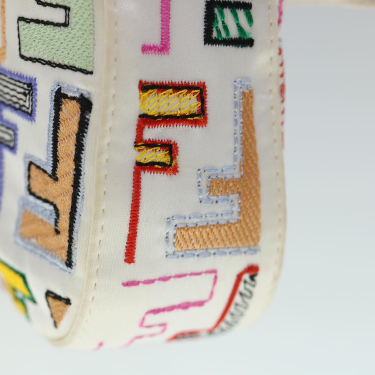 FENDI Zucca Canvas Embroidery Mamma Baguette Bag 2way Multicolor yk8631A